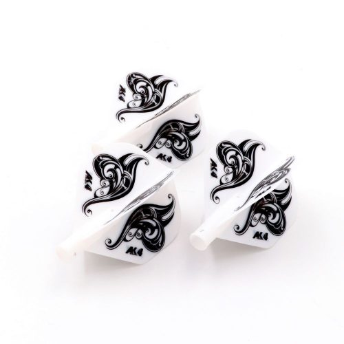 Fluturas darts Cuesoul TERO AK4, alb cu model floral, Standard