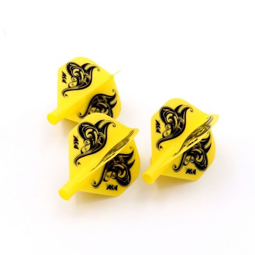 Fluturas darts Cuesoul TERO AK4, galben cu model floral, Standard
