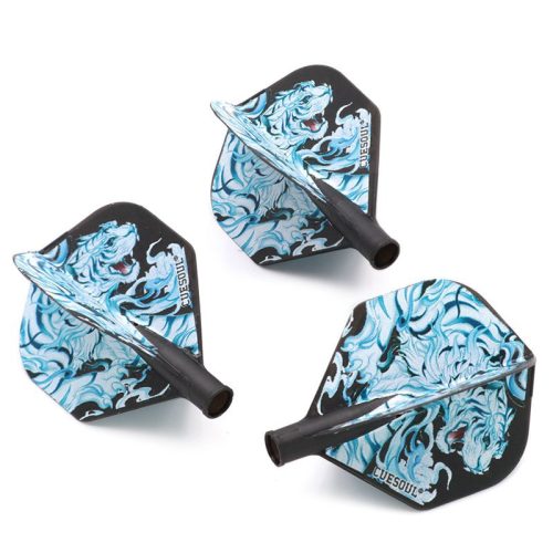 Fluturas darts Cuesoul TERO AK4, negru, model tigru alb, forma standard