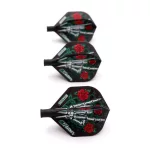 Fluturas darts Cuesoul TERO AK4, negru, model cu trandafir, forma standard