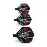 Fluturas darts Cuesoul TERO AK4, negru, model cu trandafir, forma standard