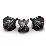 Fluturas darts Cuesoul TERO AK4, negru, model cu trandafir, forma standard