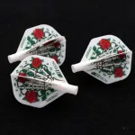 Fluturas darts Cuesoul TERO AK4, alb, model cu trandafir, forma standard
