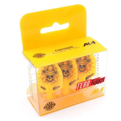 Fluturas darts Cuesoul TERO AK4 galben, model craniu, standard