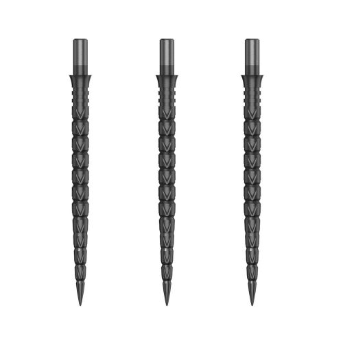 Varf metalic pentru darts Cuesoul Touch Point II V Cuts, gri metalizat, 37mm