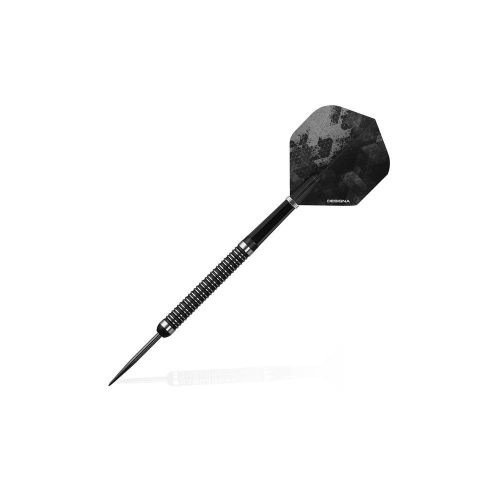 Set darts steel Designa Dark Thunder V2, 22g, 90% wolfram, negru