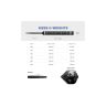 Set darts steel Designa Dark Thunder V2, 22g, 90% wolfram, negru