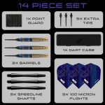 Set sageti darts soft Harrows Nox, 18g, brass