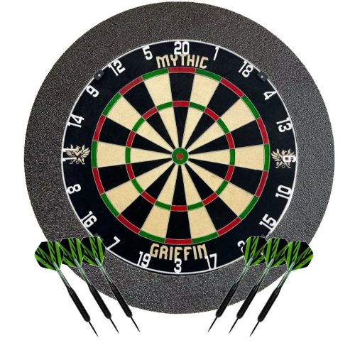 Pachet darts Mythic Griffin: tinta Mythic Griffin, protectie de perete neagra si doua seturi de sage