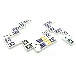Set de domino in cutie metalica, 12 puncte, 91 piese