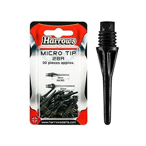 Varf darts Harrows soft 2BA, Micro 30 buc, negru  18mm