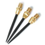   Varf metalic interschimbabil pentru darts cu filament 2BA, culoare auriu/negru, set Harrows de 3 bu