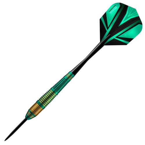 Set darts Harrows steel, Vivid R verde, 22g, brass