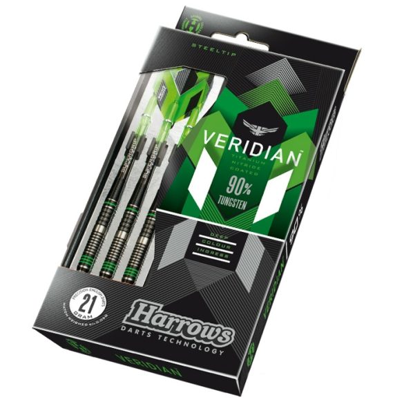 Set darts Harrows steel, 21g, Veridian, 90% wolfram