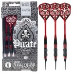Set darts Harrows soft, Pirate, 16g, brass, rosu