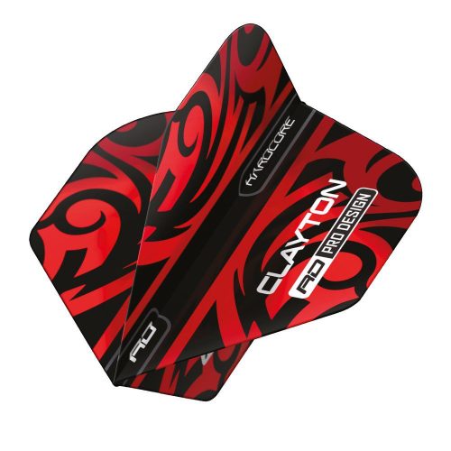 Fluturas Red Dragon Hardcore Jonny Clayton rosu-negru tribal, extra gros, 100 microni