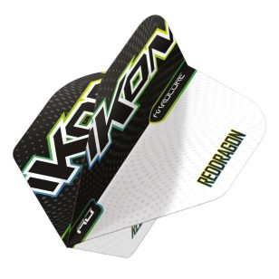 Fluturas darts Red Dragon Ikon negru si alb No2, 100 microni