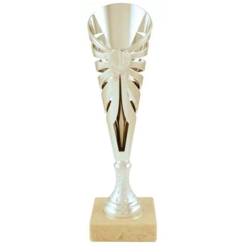 Trofeu darts, model sport 2, pe picior de marmura, argintiu, 34.5cm