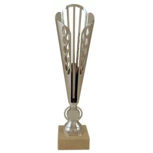   Trofeu darts, model sport, pe picior de marmura, argintiu, 33,5cm