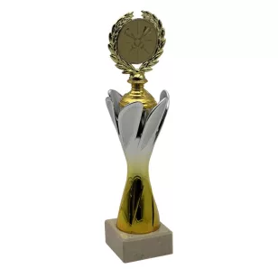 Trofeu pe picior de marmura, argintiu-auriu, 31.5cm