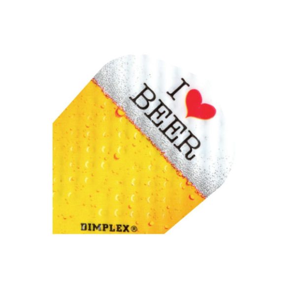 Fluturas darts Harrows Dimplex galben/alb "I love Beer"