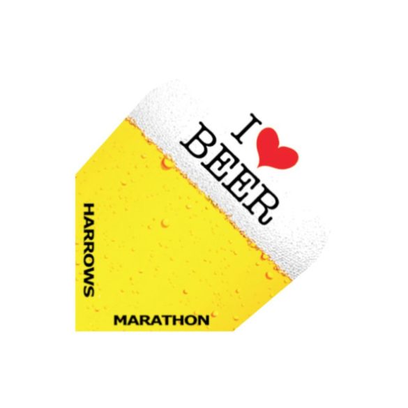 Fluturas darts Harrows Marathon galben/alb "I love Beer"