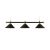 Lampa biliard cu 3 buc abajur negru mat. Bara de 150 cm