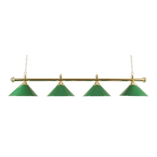 Lampa biliard 4 buc cu abajur verde. Tija cupru de 180 cm