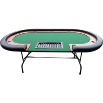   Póker asztal, összecsukható lábbal 9 személyes dealeres, fekete