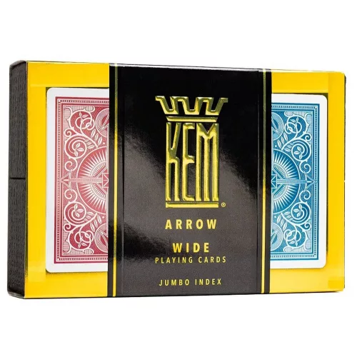 Carti de joc Kem Arrow Wide 100% plastic, jumbo index, doua pachete