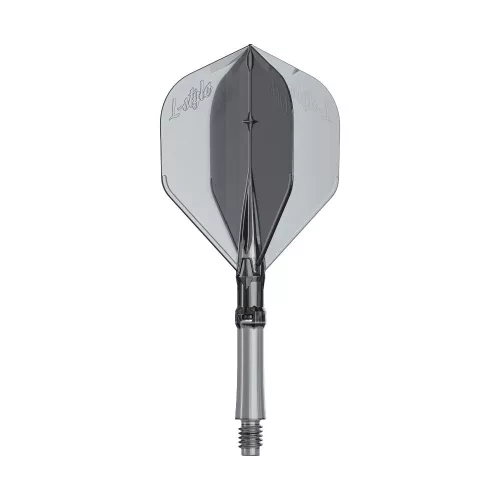 Fluturas si tija darts L-Style L-System L1 260, transparent negru, 42mm