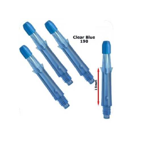  Tija darts L-Style Straight 190, transparent albastru, scurt, 19mm