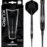 Set sageti darts Mission soft Kuro 21g, negru, M4, rear taper, 95% wolfram