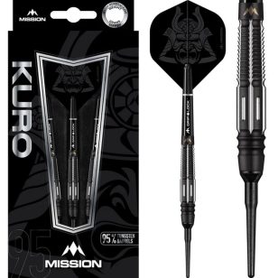   Set sageti darts Mission soft Kuro 21g, negru, M4, rear taper, 95% wolfram