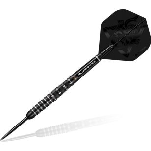 Set sageti darts Mission steel Kuro 22g, black, M3, rear iso-grip, 95% wolfram