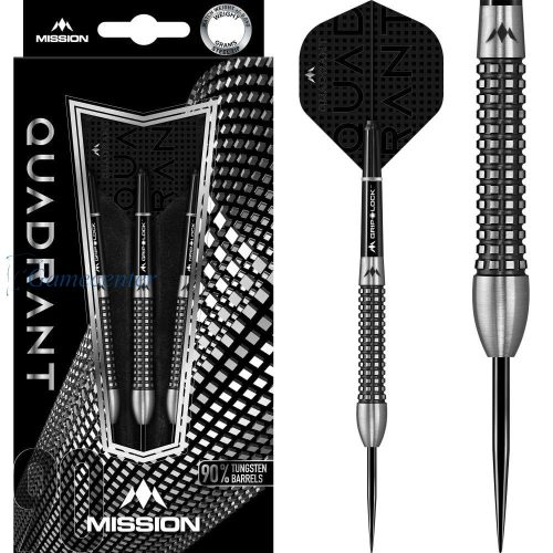 Set sageti darts Mission steel Quadrant 25g, M3, quad grip 90% wolfram