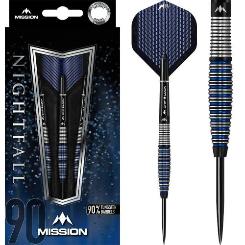 Set sageti darts Mission steel Nightfall 24g, M4, curved, 90% wolfram