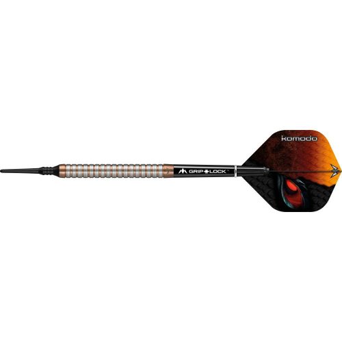 Sageti darts Mission soft Komodo GX M1, 18g straight, cu striatii micro, 90% tungsten