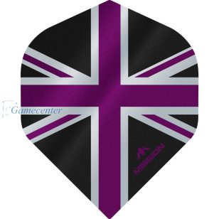   Fluturasi darts Mission Alliance, Union Jack, No2, 100 microni gros , negru, lila
