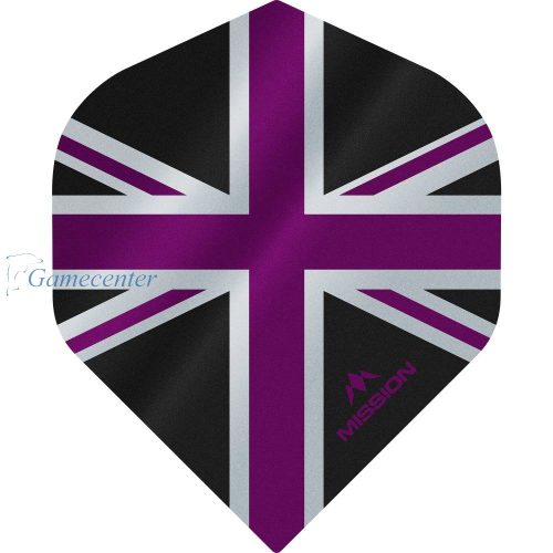 Fluturasi darts Mission Alliance, Union Jack, No2, 100 microni gros , negru, lila