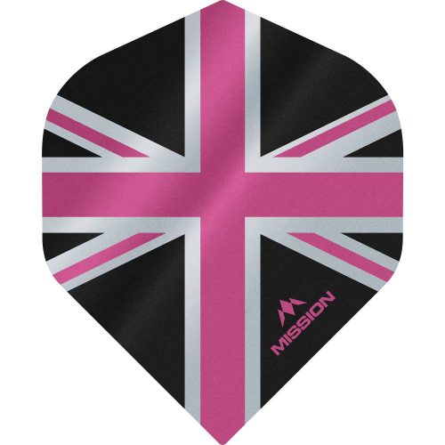 Fluturasi darts Mission Alliance, Union Jack, No2, 100 microni gros , negru, roz