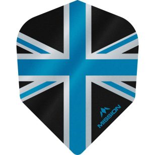 Fluturasi darts Mission Alliance, Union Jack, No6, 100 microni gros , negru, albastru