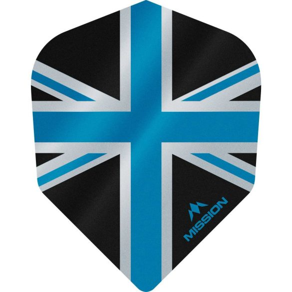 Fluturasi darts Mission Alliance, Union Jack, No6, 100 microni gros , negru, albastru
