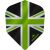 Fluturasi darts Mission Alliance, Union Jack, No6, 100 microni gros , negru, verde 