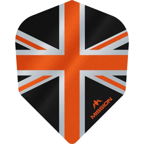 Fluturasi darts Mission Alliance, Union Jack, No6, 100 microni gros , negru, portocaliu