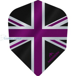   Fluturasi darts Mission Alliance, Union Jack, No6, 100 microni gros , negru, lila