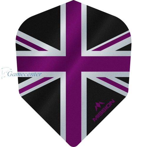 Fluturasi darts Mission Alliance, Union Jack, No6, 100 microni gros , negru, lila