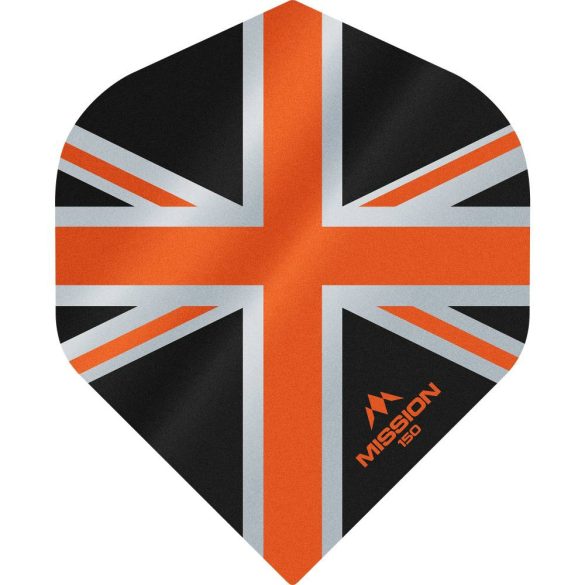Fluturasi darts Mission Alliance, Union Jack, No2, 150 microni gros , negru, portocaliu