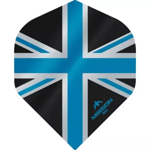 Fluturasi darts Mission Alliance, Union Jack, No2, 150 microni gros , negru, albastru