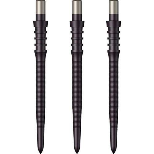 Varf darts metalic Mission Sniper Micro grip 28mm, negru-argintiu